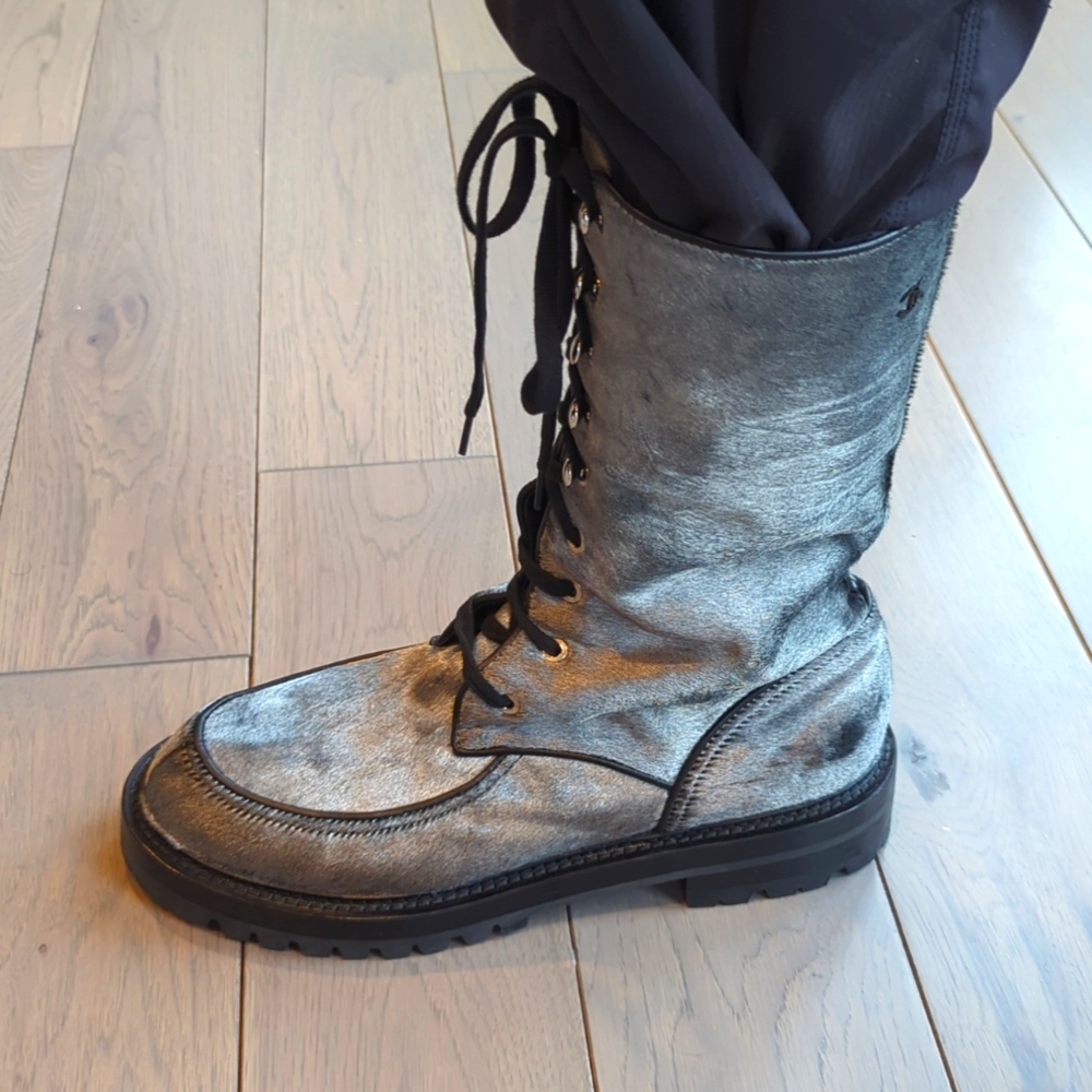 Chanel Men's Silver calf hair Boots NWOT - Picture 4 of 6
